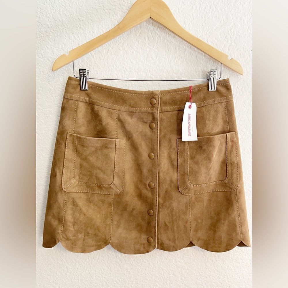 Zadig &Voltaire Jasia brown Suede mini skirt. 40. NWT - Picture 4 of 10